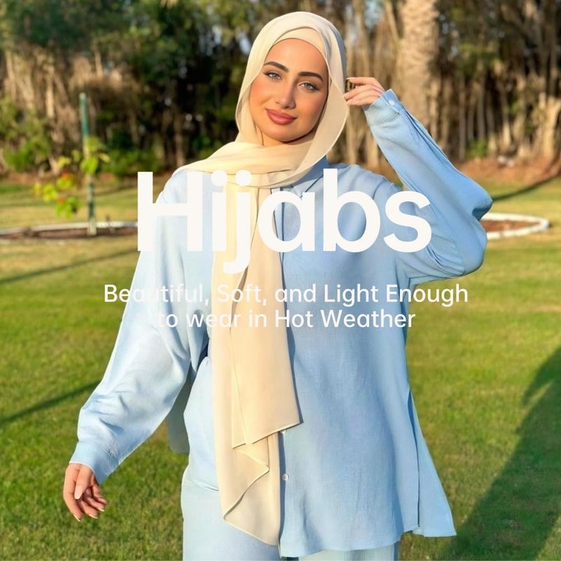 Harewom Chiffon Hijab for Women Sheer Shawl and Wraps for Wedding Bridal Scarves Summer Lightweight Sun-proof Scarf - Image 3
